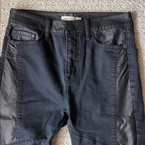 Silence & Noise Black Leather Jeans